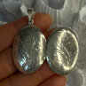 925 Sterling Silver Engraved Design Oval Locket Pendant Length 1.80 Inch