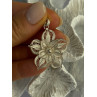 925 Sterling Silver Flower Pendant Length 1.50 inch