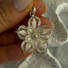 925 Sterling Silver Flower Pendant Length 1.50 Inch