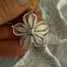 925 Sterling Silver Flower Pendant Length 1.50 Inch