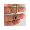 925 Sterling Silver Gold Plated Blue Sapphire Chain With Pendant Italy