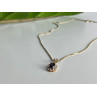 925 Sterling Silver Gold Plated Blue Sapphire Chain With Pendant Italy