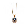 925 Sterling Silver Gold Plated Blue Sapphire Chain With Pendant Italy