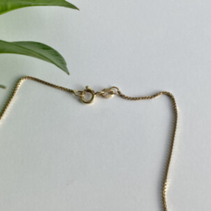 925 Sterling Silver Gold Plated Blue Sapphire Chain With Pendant Italy