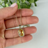 925 Sterling Silver Gold Plated Citrine Chain With Pendant Italy