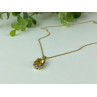 925 STERLING SILVER GOLD PLATED CITRINE CHAIN WITH PENDANT ITALY