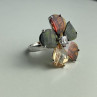 925 Sterling Silver Multicolor Spinel & Goshenite Ring Size 8.5