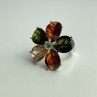 925 Sterling Silver Multicolor Spinel & Goshenite Ring Size 8.5
