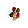 925 Sterling Silver Multicolor Spinel & Goshenite Ring Size 8.5