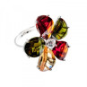 925 Sterling Silver Multicolor Spinel & Goshenite Ring Size 8.5