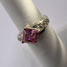 925 Sterling Silver & Pink CZ Ring Size 5.5