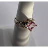925 Sterling Silver & Pink CZ Ring Size 5.5