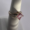 925 Sterling Silver & Pink CZ Ring Size 5.5