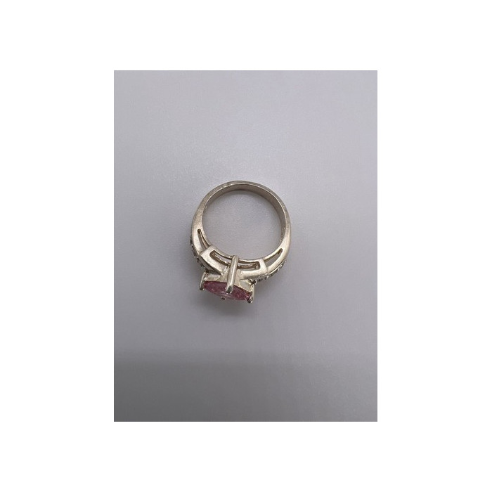 925 Sterling Silver & Pink CZ Ring Size 5.5