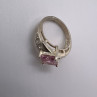 925 Sterling Silver & Pink CZ Ring Size 5.5
