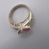 925 Sterling Silver & Pink CZ Ring Size 5.5