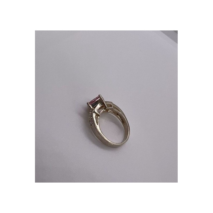 925 Sterling Silver & Pink CZ Ring Size 5.5