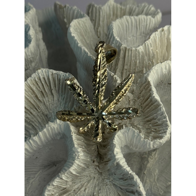 925 Sterling Silver Leaf Pendant Length 2.40 inch