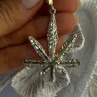 925 Sterling Silver Leaf Pendant Length 2.40 Inch