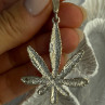 925 Sterling Silver Leaf Pendant Length 2.40 Inch