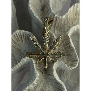 925 Sterling Silver Leaf Pendant Length 2.40 inch