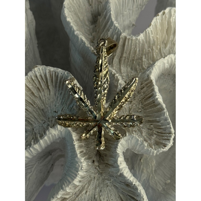 925 Sterling Silver Leaf Pendant Length 2.40 inch