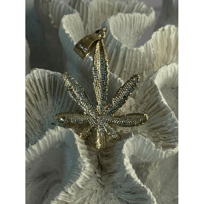 925 Sterling Silver Leaf Pendant Length 2.40 inch