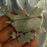 925 Sterling Silver Brooch Turquoise Birds Length 2.20 Inch