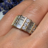 925 Sterling Silver Gold Plated CZ Ring Size 6