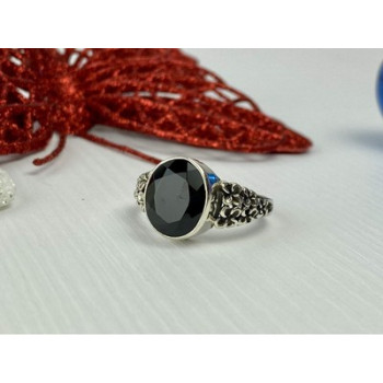 925 Sterling Silver Black Onyx Ring Size 11.75