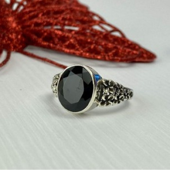 925 Sterling Silver Black Onyx Ring Size 11.75