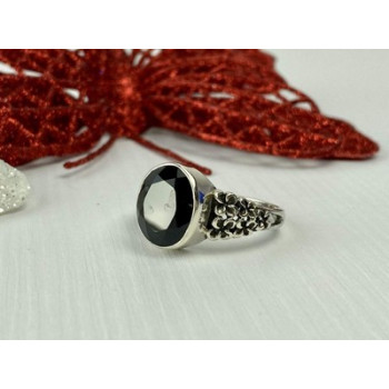 925 Sterling Silver Black Onyx Ring Size 11.75
