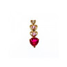 10K YELLOW GOLD RUBY, MORGANITE & DIAMOND HEART PENDANT