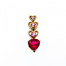 10K Yellow Gold Ruby, Morganite & Diamond Heart Pendant