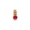 10K YELLOW GOLD RUBY, MORGANITE & DIAMOND HEART PENDANT