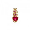 10K Yellow Gold Ruby, Morganite & Diamond Heart Pendant