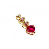 10K Yellow Gold Ruby, Morganite & Diamond Heart Pendant
