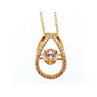 925 STERLING SILVER GOLD PLATED  CZ CHAIN WITH PENDANT ITALY