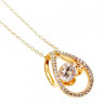 925 Sterling Silver Gold Plated CZ Chain With Pendant Italy