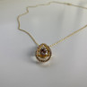 925 Sterling Silver Gold Plated CZ Chain With Pendant Italy