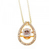 925 Sterling Silver Gold Plated CZ Chain With Pendant Italy