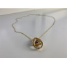 925 STERLING SILVER GOLD PLATED  CZ CHAIN WITH PENDANT ITALY