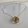 925 Sterling Silver Gold Plated CZ Chain With Pendant Italy