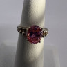 925 Sterling Silver Pink CZ Ring Size 4.5