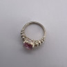 925 Sterling Silver Pink CZ Ring Size 4.5
