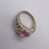 925 Sterling Silver Pink CZ Ring Size 4.5