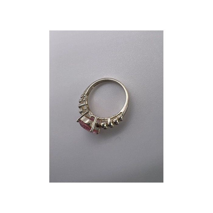 925 Sterling Silver & Pink CZ Ring Beauty Size 4.5