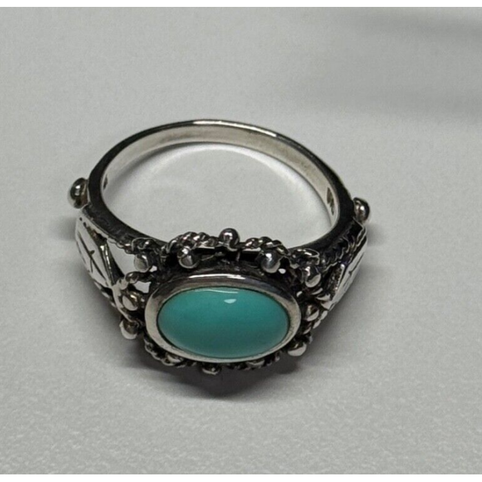 925 Sterling Silver Turquoise Ring Size 6