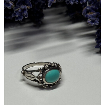 925 Sterling Silver Turquoise Ring Size 6