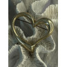 925 Sterling Silver Heart Brooch Length 1.90 inch
